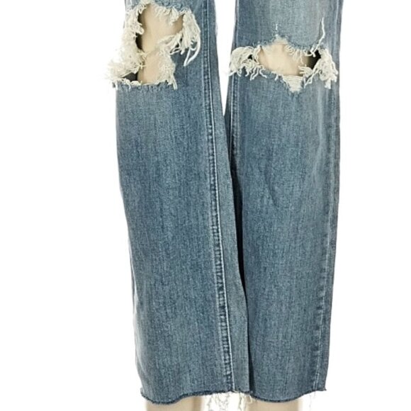 MOTHER The Dazzler XYZ Double Fray Size 27 Mid-Rise Slim Straight Ankle - Picture 13 of 13